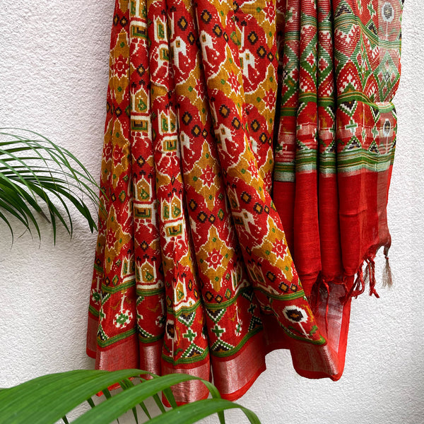 Autumn Glory Premium Linen Saree