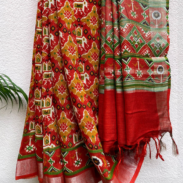 Autumn Glory Premium Linen Saree