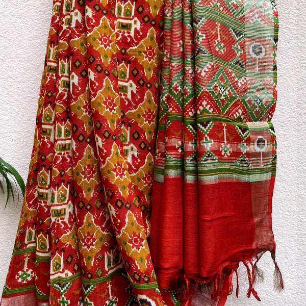 Autumn Glory Premium Linen Saree