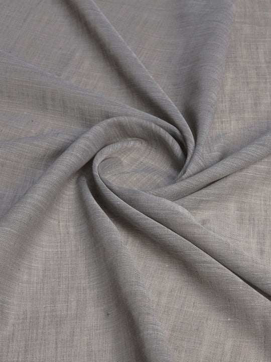 Grey Color Linen Saree with Silver Zari Border